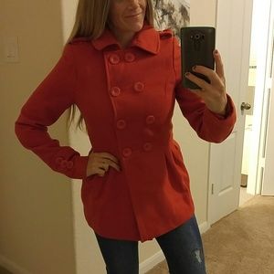 Francesca's Orange Peacoat